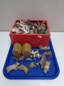 A large quantity of painted metal animal figures,