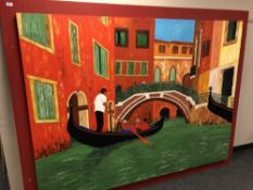 Gareth Thomas : oil on canvas depicting a gondola