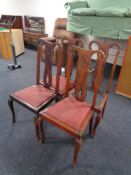 Four Queen Anne style dining chairs