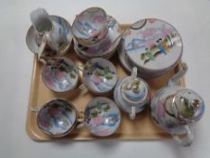 A tray of Japanese eggshell tea service