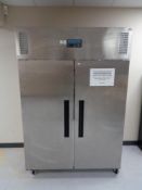 A Polar refridgeration stainless steel double door cabinet