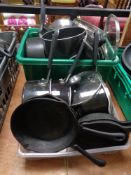 Two boxes of cook ware,