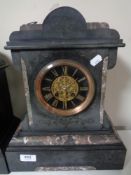 A Victorian slate mantel clock
