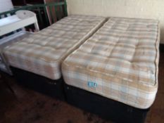 A Dura beds zip-link 6' divan (un-links to make 2 x 3' divans)
