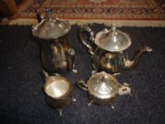 A silver plated four piece tea service
