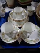 A tray of Duchess Greensleaves tea china