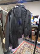 Five items of clothing : four leather jackets etc