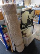 A crate of modern wall canvases and pictures