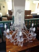 A decorative eight branch light fitting