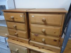 A pair of pine bedside chests