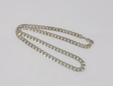 A silver flat link necklace, length 50cm CONDITION REPORT: 19.
