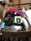 A box of sundries, cooking pot,