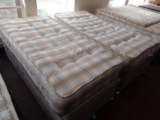 A Dura beds zip-link 6' divan (un-links to make 2 x 3' divans)