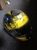 A motor bike helmet