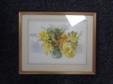 An Albert G Hurst watercolour depicting flowers in a vase