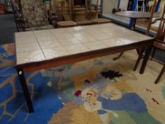 A mid 20th century Danish tiled topped coffee table