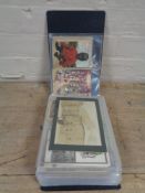 An album of twentieth century postcards, black and white photos,