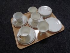 Twenty-one pieces of Royal Doulton Rose Twilight tea china