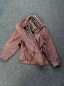 A Joules B Classic Line designer brown leather jacket, size 38.