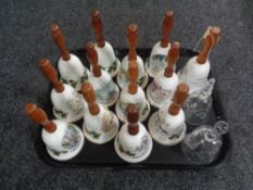 A tray of twelve Royal Grafton Twelve Days of Christmas bells,