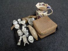 A tray of crested china, Masons jug,