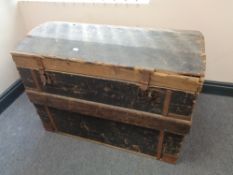 A 19th century pine domed topped trunk.