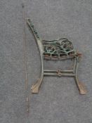 A pair of cast iron bench ends