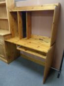 A pine computer work station