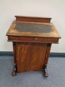 A Victorian inlaid rosewood Davenport