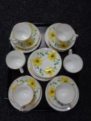Six Royal Victoria bone china trios