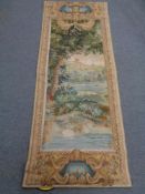 A wall tapestry depicting a winding river with city beyond CONDITION REPORT: