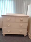 A Victorian painted pine four drawer chest