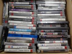 A box of Playstation 3 games
