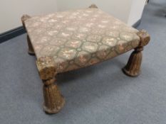 A 19th century Italian oversized square footstool,