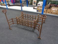 A large 19th century cast iron country house fire basket