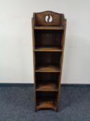 Set of narrow Arts & Crafts bookshelves CONDITION REPORT: 123cm high by 31cm wide