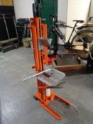 A hydraulic log splitter