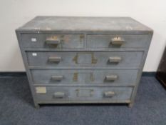 A painted Edwardian five drawer chest