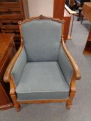 A continental oak gentleman's armchair