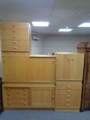 A twentieth century Danish Dominoe Mobler oak effect sideboard together with another similar Danish