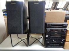 A Technics four piece midi hi/fi system and speakers,