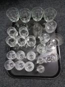 A tray of assorted glass