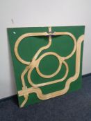 A quantity of wooden train track on board