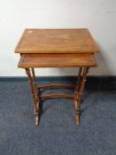 Two yew wood occasional tables