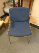 A Danish Duba teak office armchair with chrome metal frame