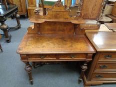 A nineteenth century continental burr walnut dressing table