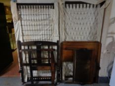 Two sets of 3' wooden bed ends and box springs