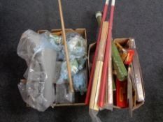 Two boxes of Triang railway track building accessories,