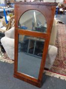 A 19th century mahogany hall mirror