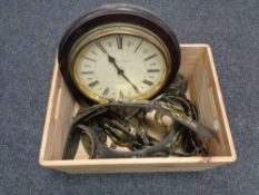 A box of wooden and brass wall clock,
